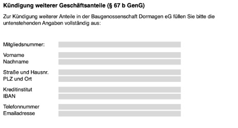 image - Kündigung weiterer Geschäftsanteile